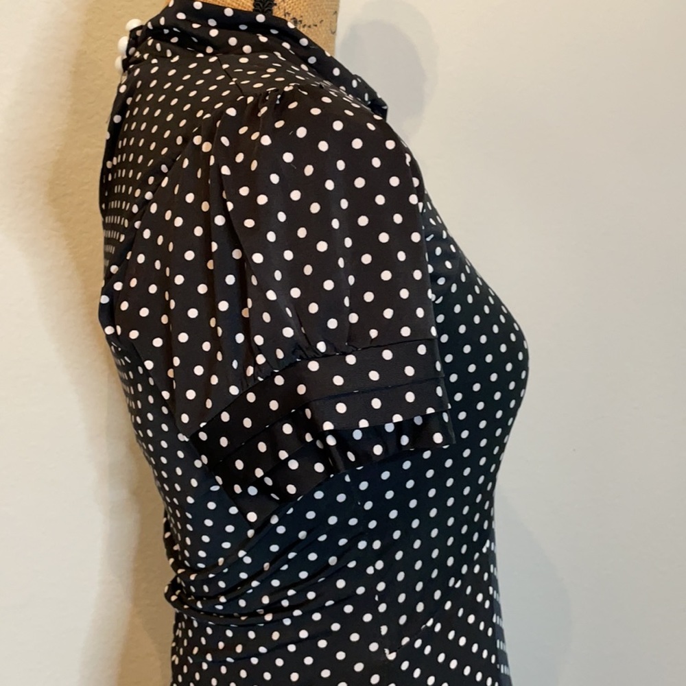Black & white Polka Dot Lindy Bop Amie Tea Dress Small S - Picture 6 of 9